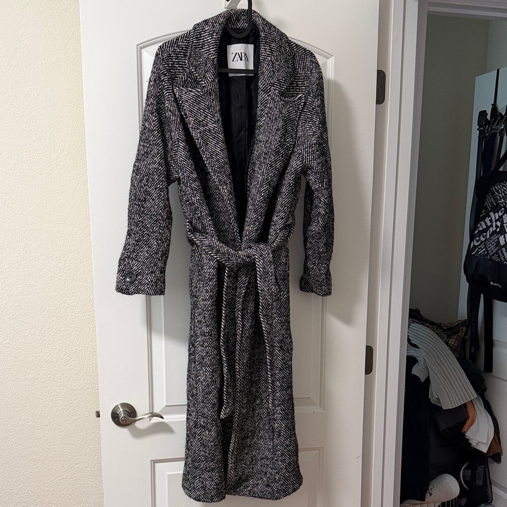 Zara Women's Herringbone Trench Coat